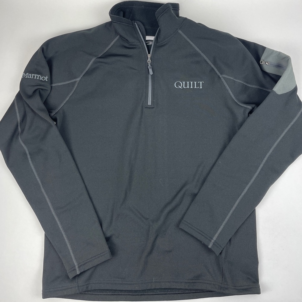 Marmot Pullover Shirt Mens Medium Black Pocket Quarter Zip